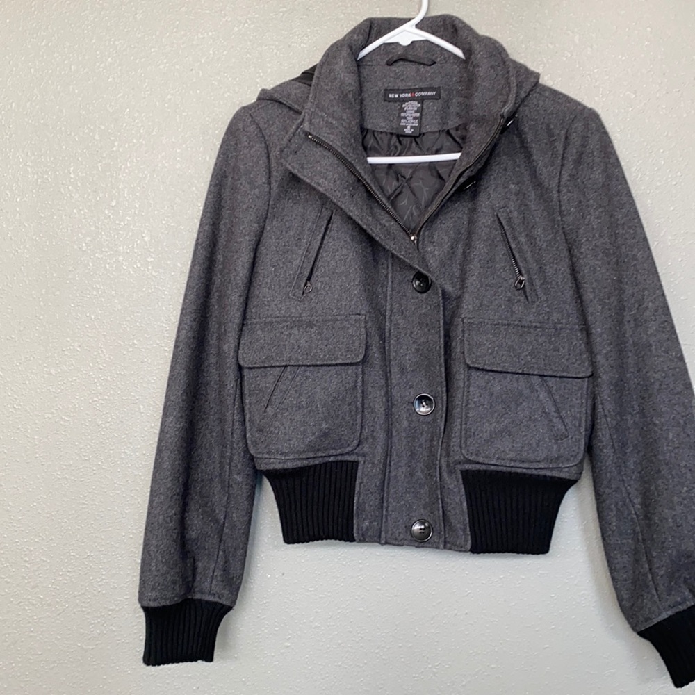 New York & Company Wool zip up Jacket size 6